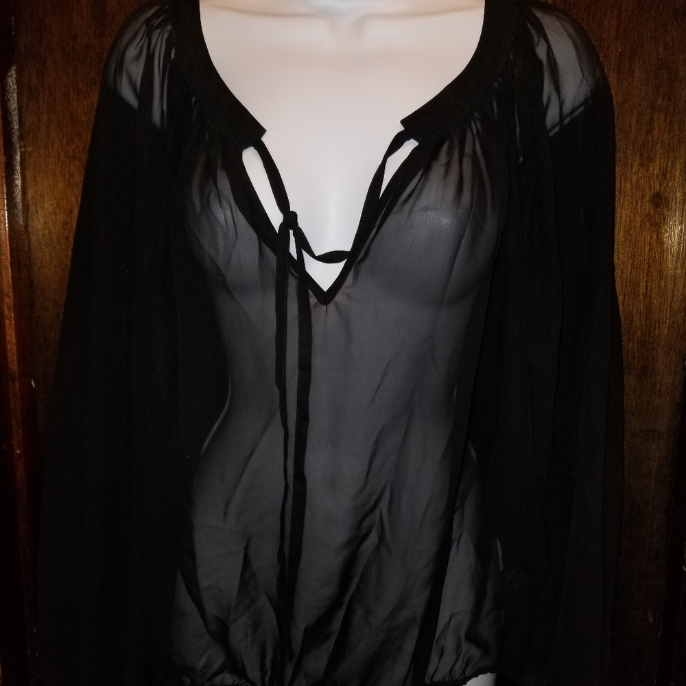 Bebe Sheer Black Top
